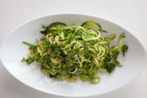 Spiralized Zucchini Pasta with Creamy Avocado Sauce Recipe