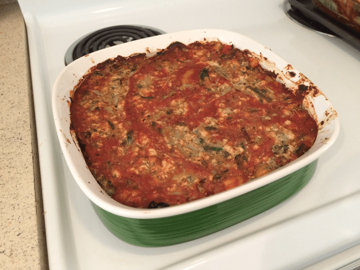 Vegetable Lasagna straight out of the oven