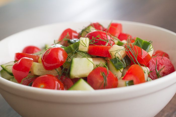Simple Cucumber Tomato Dill Salad Recipe