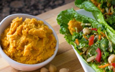 Curry Carrot Chickpea Hummus Recipe [SECRET INGREDIENT] | Nutritarian | Vegan